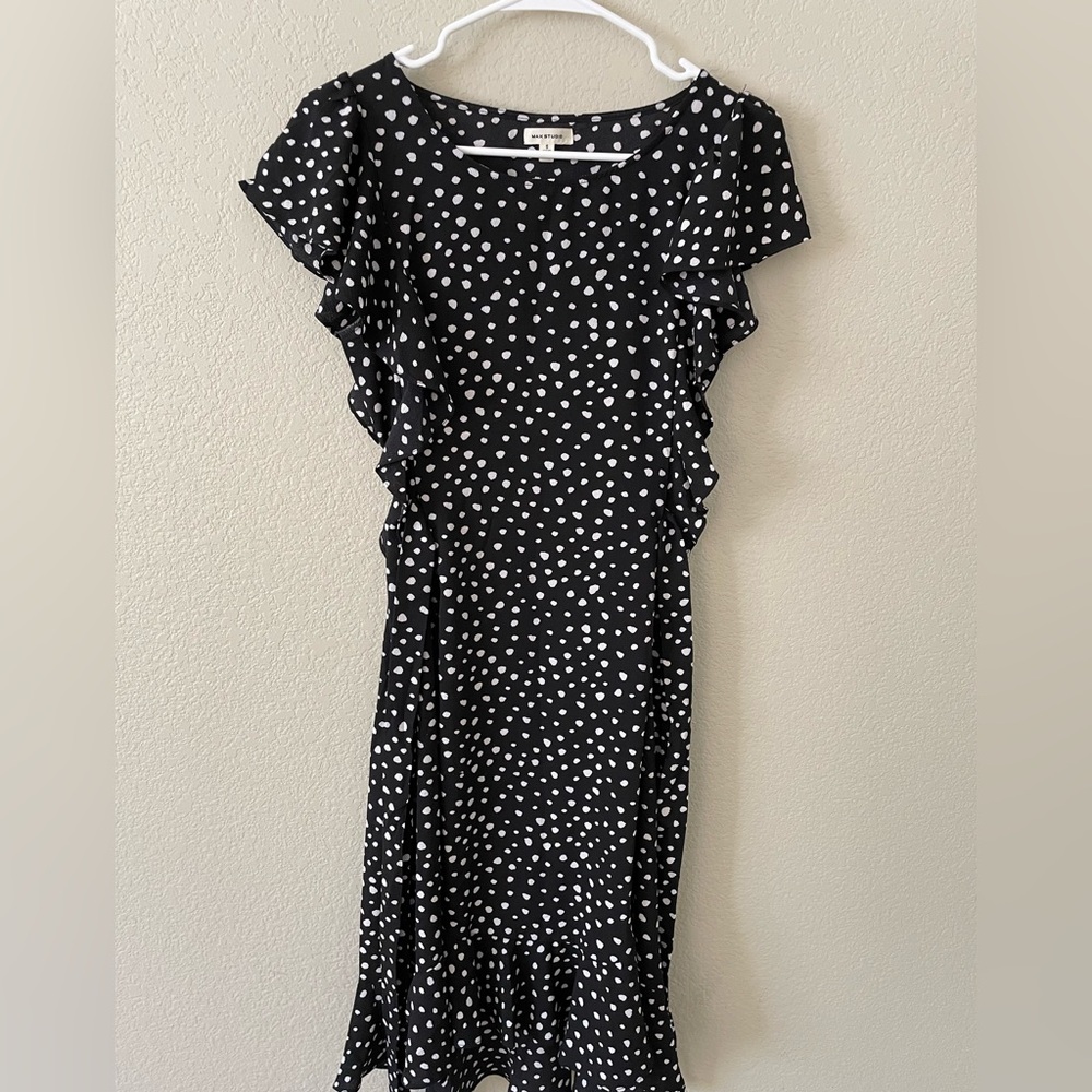 Black and White Dot Midi Dress